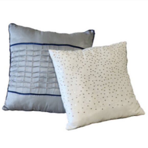 Queen 7 pc Harmony Jacquard Comforter Madison Park Set Navy & Silver - Picture 8 of 13